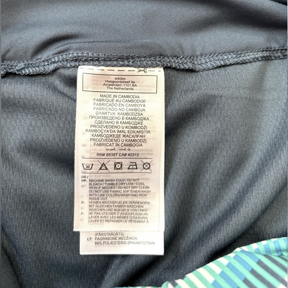 NWOT, Adidas,  XS Striped Skort With Inner Shorts – Teal/Blue/White 🏃‍♀️‍➡️ - Picture 9 of 9